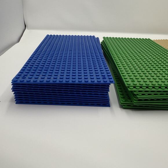 LEGO Baseplate Lot 32x32 16x32 Blue Green Tan Gray Building Plates - Picture 2 of 7